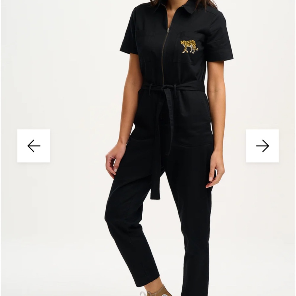 Billy Boilersuit - Black, Leopard Pocket